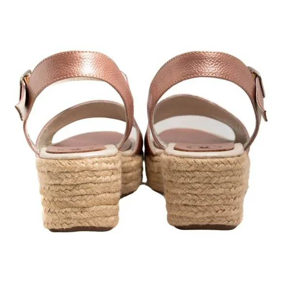Rose Gold Espadrille Wedge Sandal - Picture 6 of 6